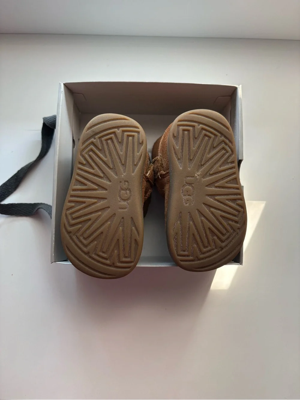 UGG Keelan Infant Toddler Chestnut Suede Bootie Box Size 4 / 5 (12-18M)